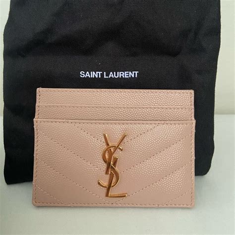 ysl card holder pale pink|saint laurent card holder sale.